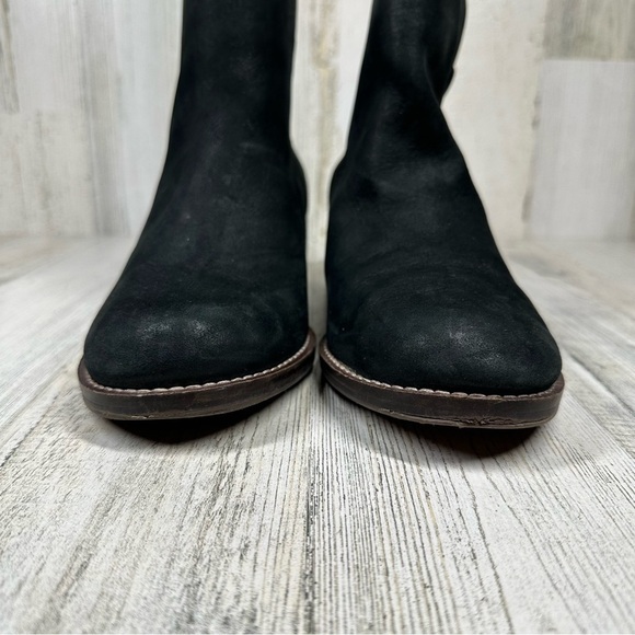 Lucky Brand Hirsi Black Leather Block Heel Ankle Bootie #1223 - Picture 8 of 13